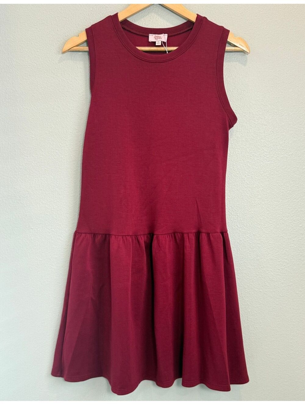 Boutique If She Loves Sleeveless Burgundy Drop Waist Mini Dress - Women's Medium